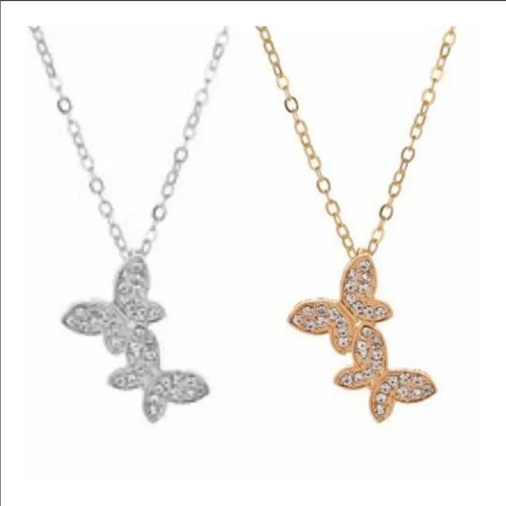 Butterfly rhinestone necklace cutest ever